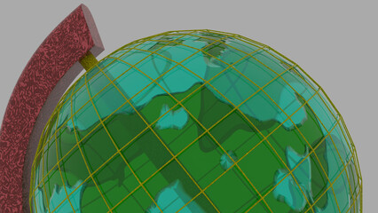 green globe in the shape of a heart