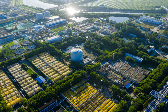 Aerial view of industrial chemical plant