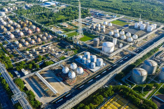 Aerial view of industrial chemical plant