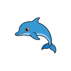 Fototapeta premium Dolphin Dancing Cartoon Vector Art