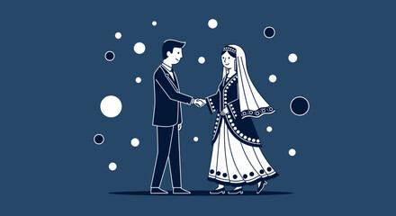 Celebrating Cultural Harmony Depicting Marriage, Tradition, Symbolism, Unity, and Joyful Alliances