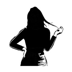 silhouette of a young woman