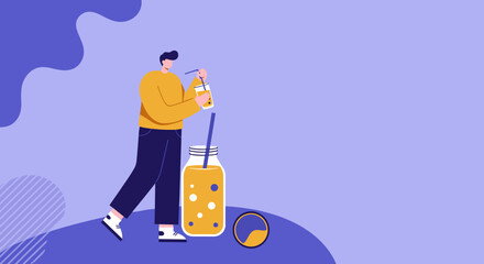 Person preparing a vibrant refreshing drink Healthy lifestyle wellness and summer beverage concept