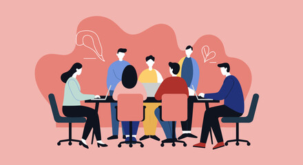 Diverse business team collaborating in a meeting sharing ideas and working efficiently