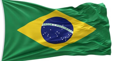 Waving Flag of Brazil - A Symbol of National Pride and Identity.