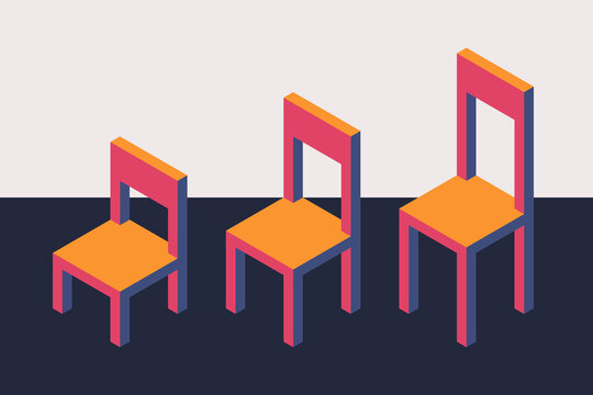 Isometric chairs of different sizes