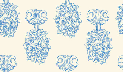 Hand drawing seamless pattern vintage design element vector