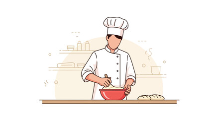 Chef Preparing Dough In The Kitchen Is Ready To Bake Some Fresh Hot Loaves