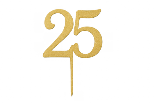 Golden twenty five glitter number cake topper - Powered by Adobe