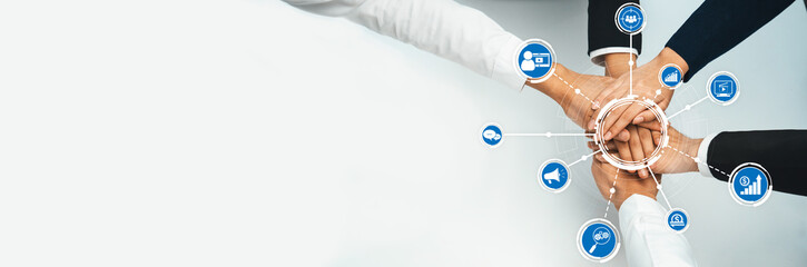 A dynamic scene showcasing hands from diverse individuals coming together in a circle, symbolizing...
