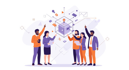 Collaborative Team Of Professionals Focused On Innovation And Creative Problem Solving