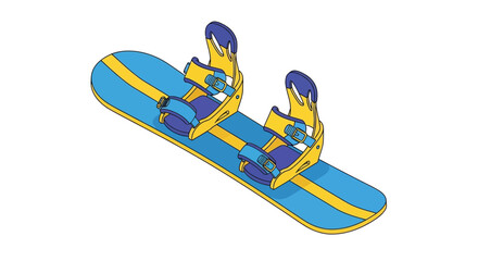 Stylized snowboard illustration on clean white backdrop for winter sports