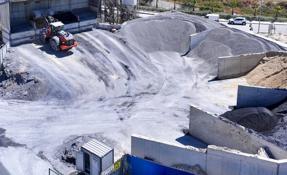 Aerial view of the aggregate storage facility