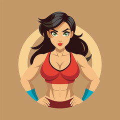 Fitness woman vector art illustration file 1