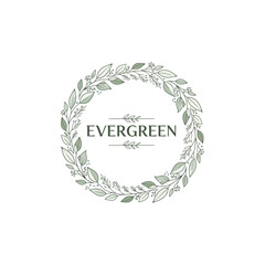 Serene Haven Wellness Spa & Retreat Logo with Greenery Wreath