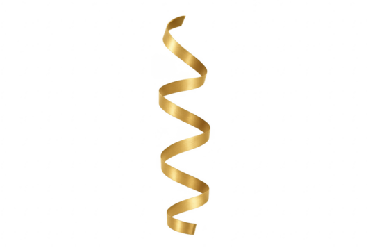 Golden spiral ribbon streamer for celebration party design