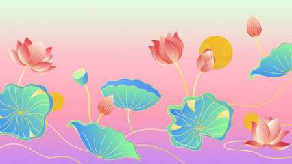 Lotus Flowers Illustration