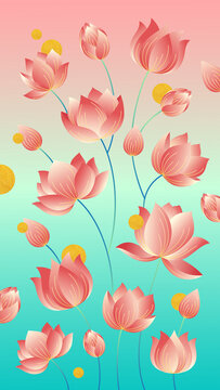 Lotus Blossoms Illustration