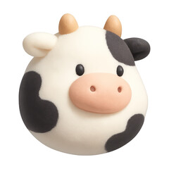 Naklejka premium PNG Cute cartoon cow figurine
