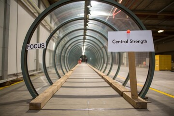 Circular Glass Tunnel Structure Interior View