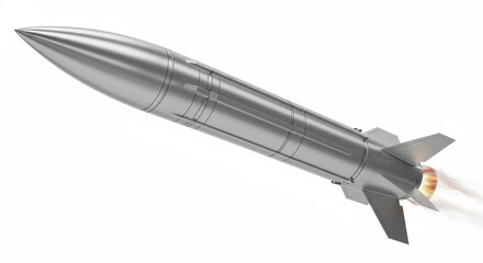  Silver Ballistic Missile Launch
isolated on white background