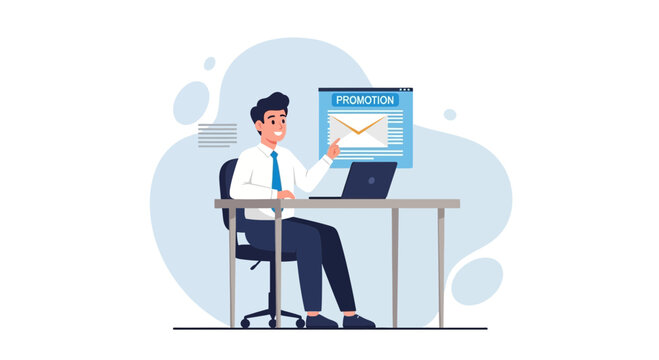 Email Marketing Campaign: A Professional Showing a Promotional Digital Message