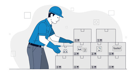 Obraz premium Efficiently Organizing And Stacking Packages For Secure Delivery And Handling