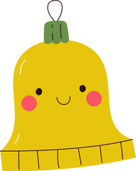 Smiling Bell Christmas Ornament Character