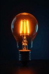 Glowing Lightbulb Illuminating Darkness Inspiration and Innovation Concept
