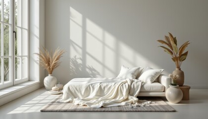 Minimalist Interior with Sofa and Natural Light