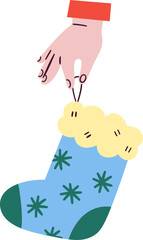 Hand Holding Christmas Stocking