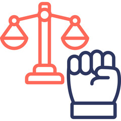 Democracy line color icon