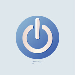 Digital On/Off Icon: A Modern Illustration of Power Button in a Minimalist Style