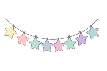 Pastel star banner garland hanging string decoration