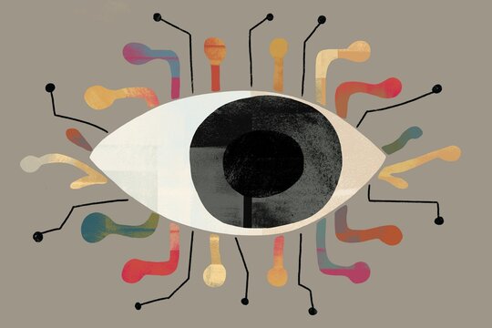 Abstract Geometric Illustration of a Bionic Eye
