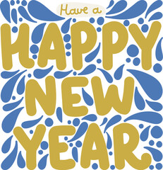 Happy New Year Lettering Card