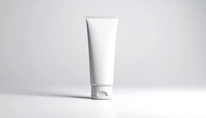 White Cosmetic Tube Mockup on a Clean Background.
