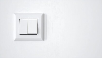 White Double Light Switch on a White Wall.