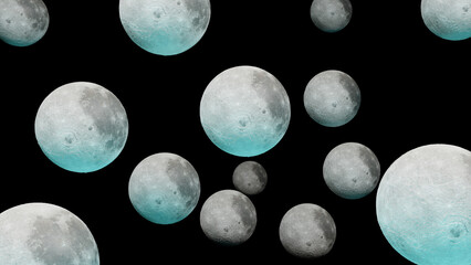 full moon in blue sky