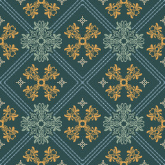 Abstract damask seamless pattern, luxury old fashion use for fabric, texture, textile, background, carpet, curtain, patchwork, embroidery, illustration, decoration, wrapping, print and clothing.