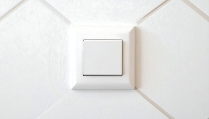 White light switch on a white wall, close up shot.