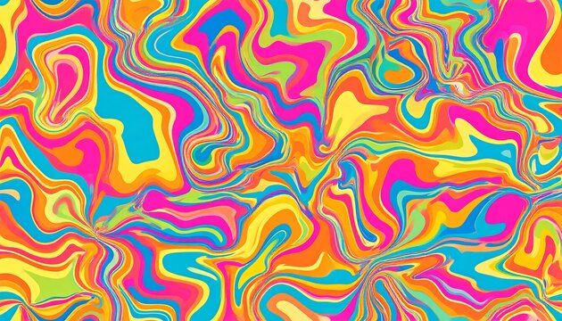 Vibrant psychedelic abstract art with swirling colors and patterns.