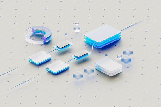Digital Dashboard With Blue Gradient Elements