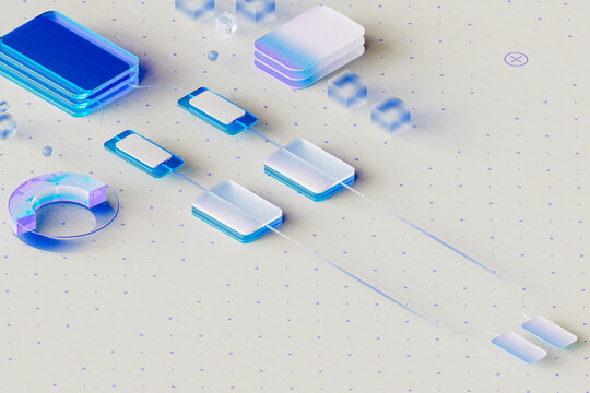 Flat Perspective of Futuristic UI Elements