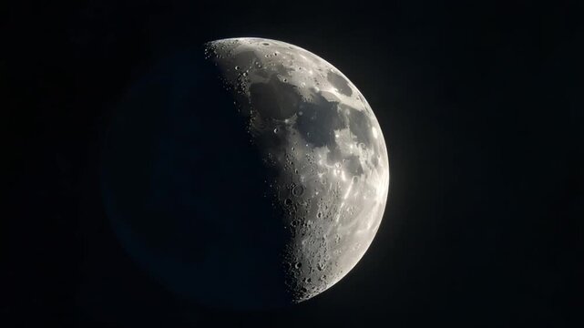 Close up view of the moon in crescent phase against dark night sky