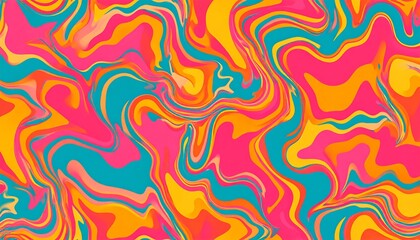 Vibrant Psychedelic Swirls Abstract Background.