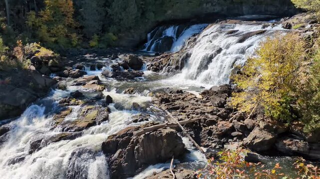 View of the mill waterfall (les Chutes du Moulin) in the Plaisance national park (Plaisance, Quebec, Canada)