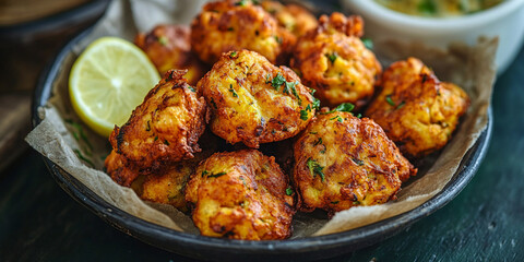 Paua fritters on the table