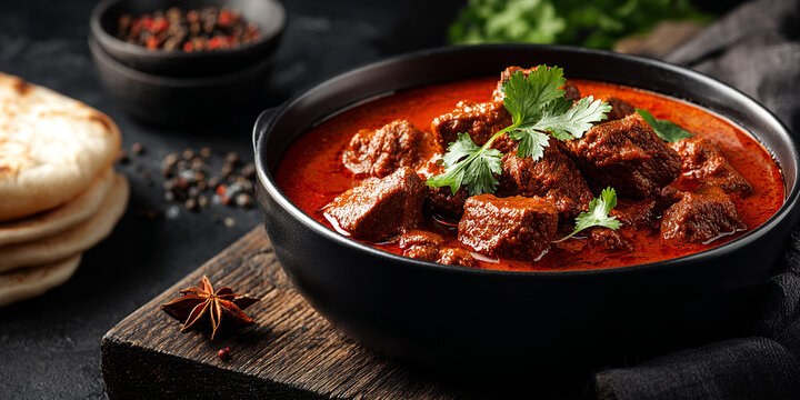 Rogan josh stew in dish on the table