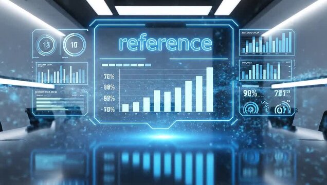Modern Reference Data Chart Visualization Displayed in a Futuristic Office